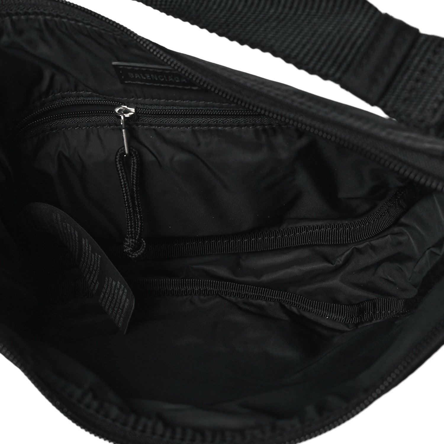 Balenciaga Recycled Sport Nylon Logo Embroidered Wheel Sling Bag Black White 5 of 8