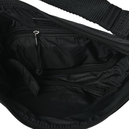 Balenciaga Recycled Sport Nylon Logo Embroidered Wheel Sling Bag Black White 5 of 8