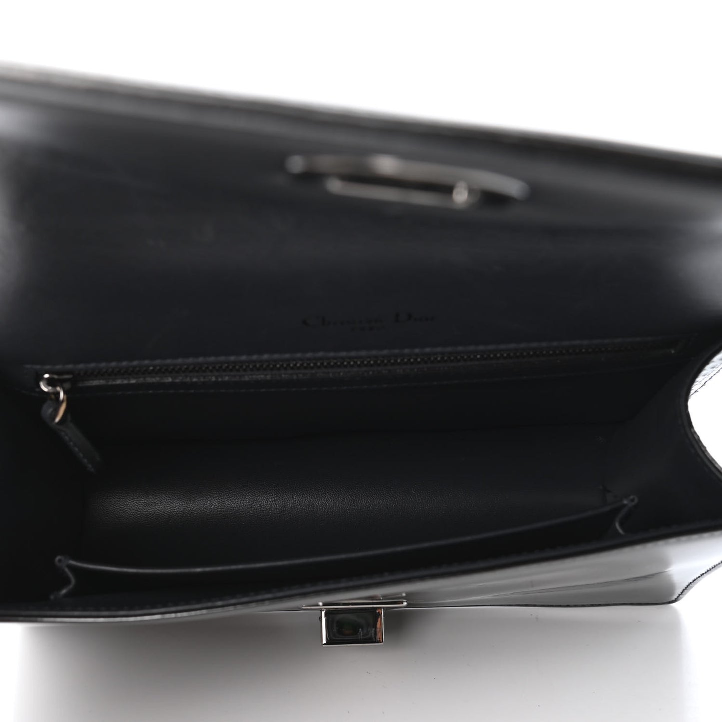 Metallic Patent Micro-Cannage Medium Diorama Flap Bag Graphite