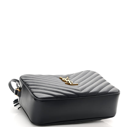 Saint Laurent Calfskin Matelasse Monogram Lou Camera Bag Deep Marine 4 of 10