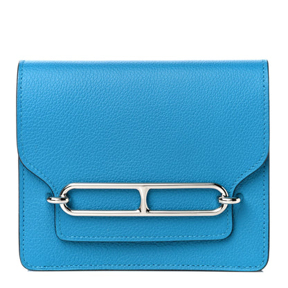 Hermes Evercolor Verso Roulis Slim Wallet Bleu Frida Rose Mexico 3 of 15