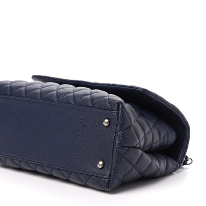 Chanel Caviar Quilted Small Coco Handle Flap Navy 10 of 12