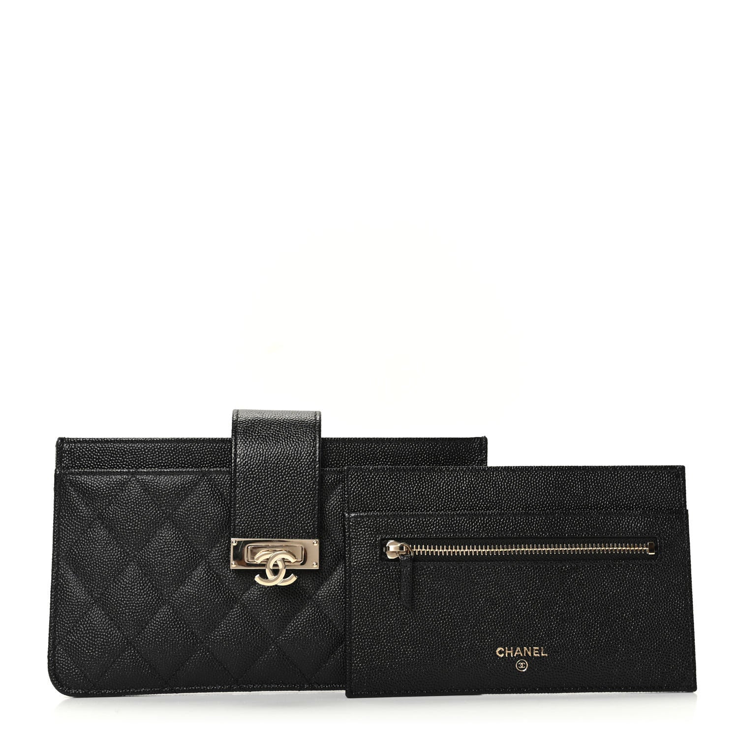 Chanel Caviar Quilted CC Strap Pouch Black 1 of 7