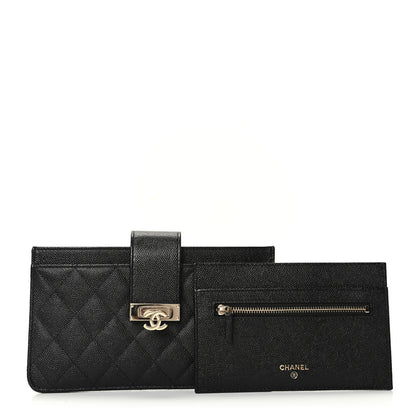 Chanel Caviar Quilted CC Strap Pouch Black 1 of 7
