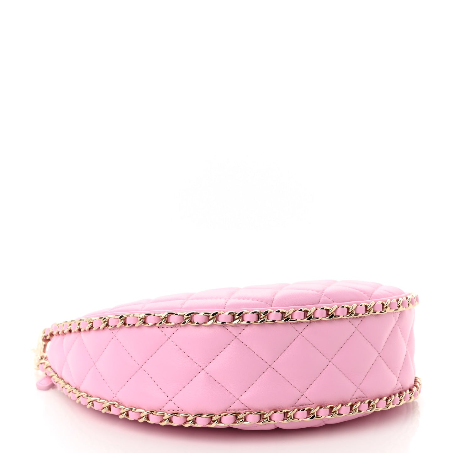 Lambskin Quilted Small Hobo Bag Pink