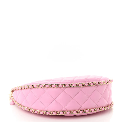 Chanel Lambskin Quilted Small Hobo Bag Pink 4 of 11