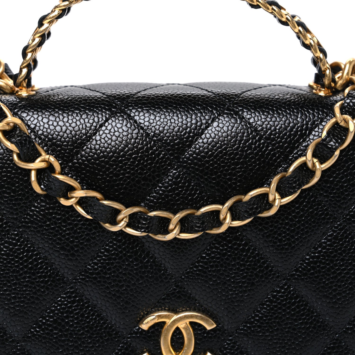 Chanel Shiny Caviar Quilted Pick Me Up Wallet On Chain WOC Black 9 of 11