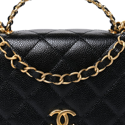 Chanel Shiny Caviar Quilted Pick Me Up Wallet On Chain WOC Black 9 of 11