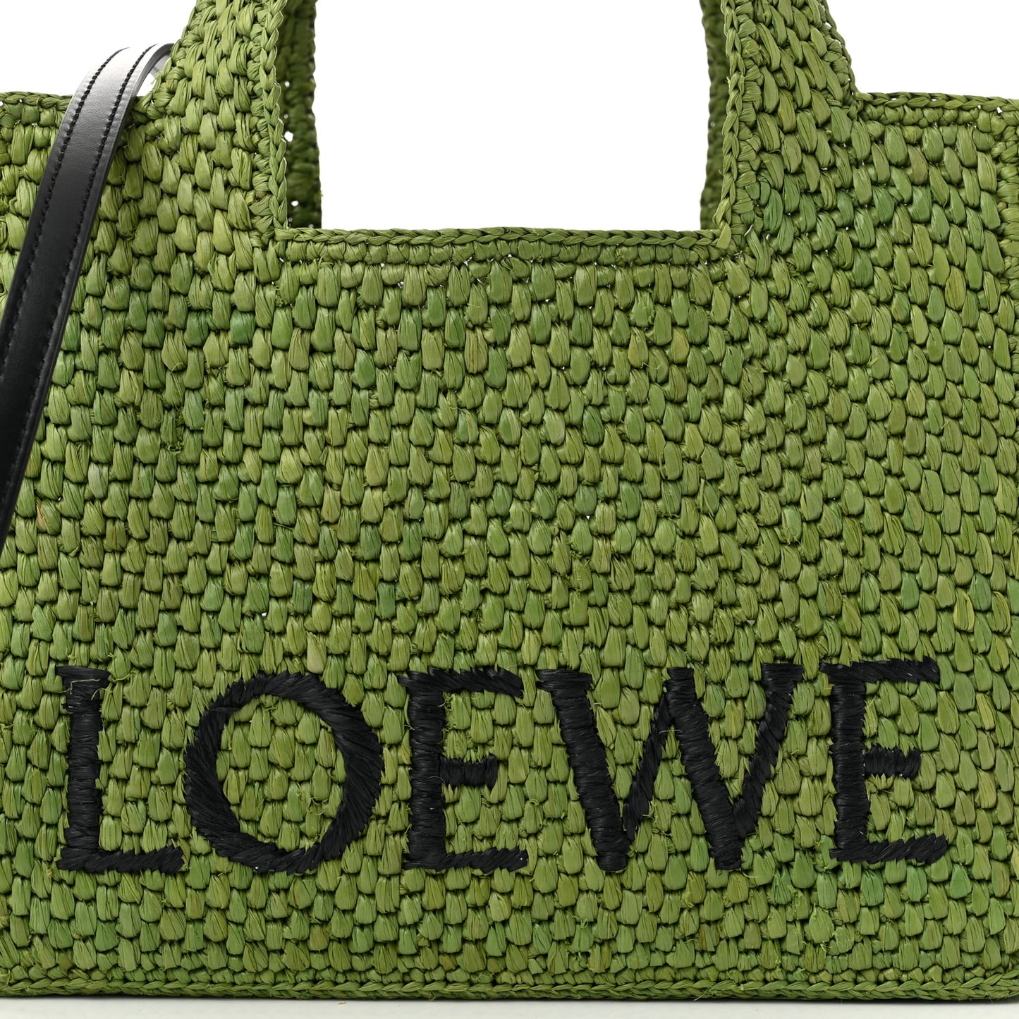 X PAULA'S IBIZA Raffia Font Tote Green