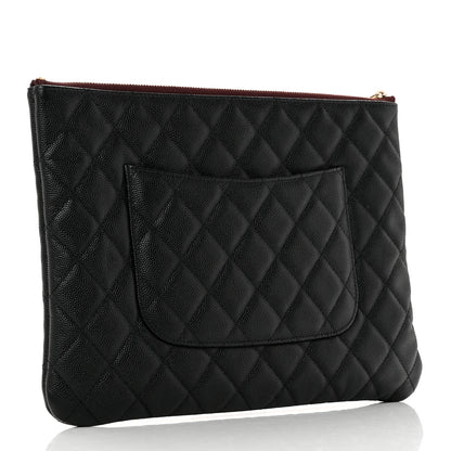 Chanel Caviar Quilted Medium Cosmetic Case Black 3 of 8