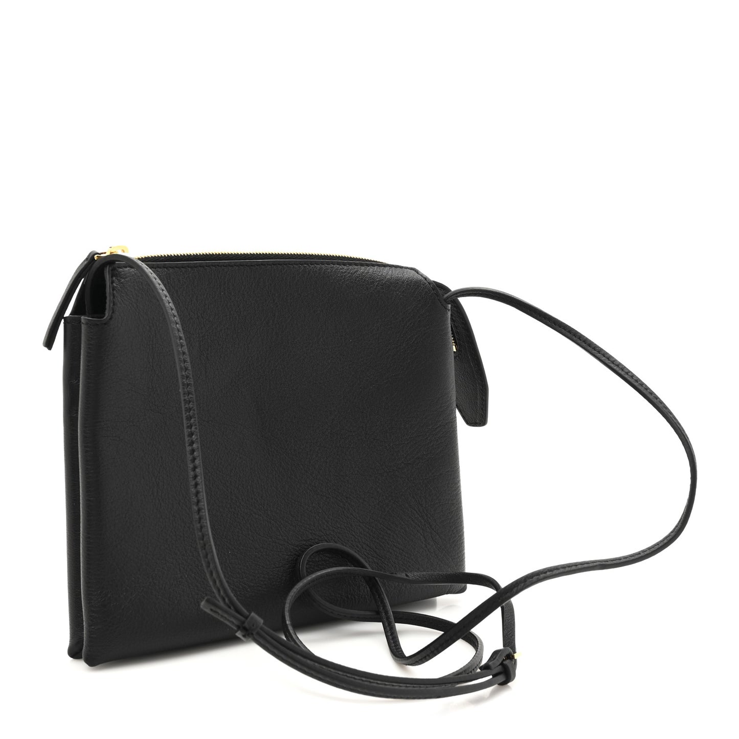 Matte Grained Calfskin Mini Nu Twin Bag Black