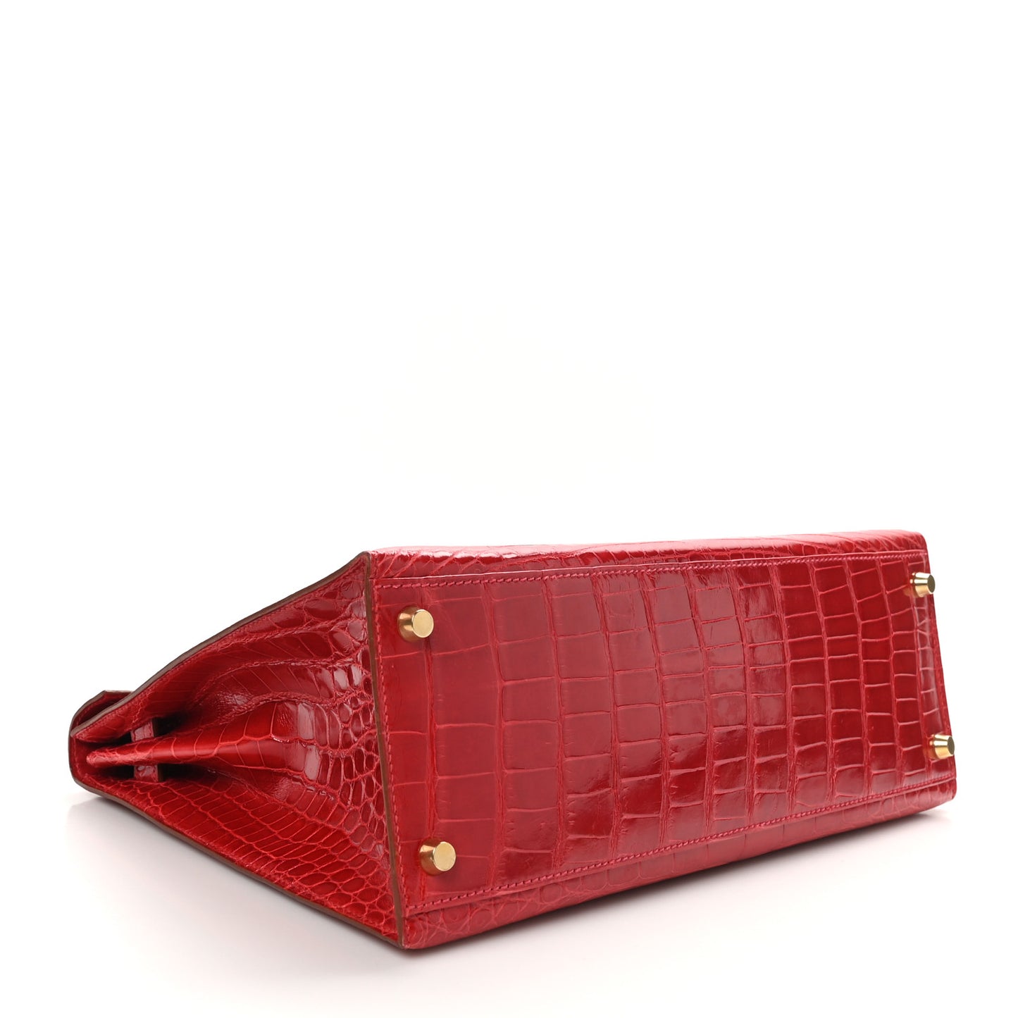 Shiny Alligator Kelly Sellier 32 Rouge Vif