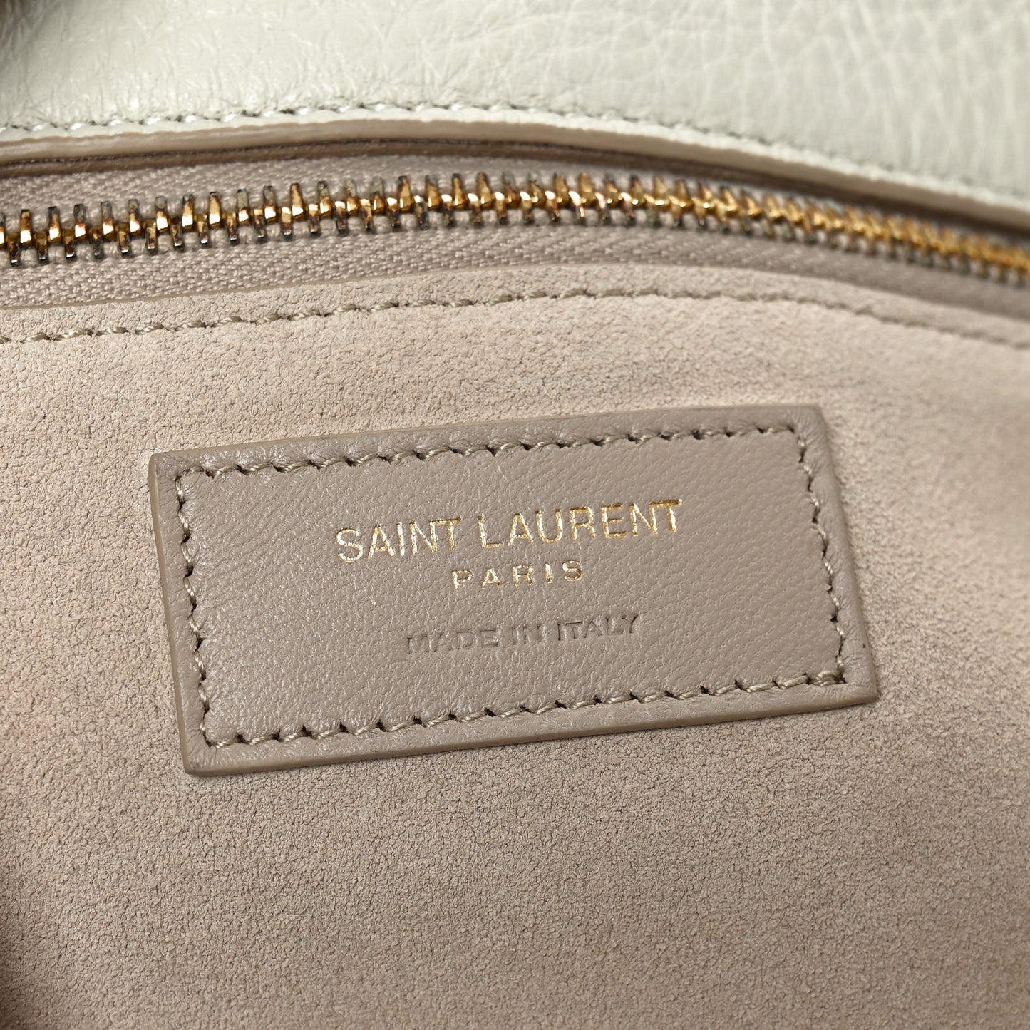 Grained Deerskin Bea Tote Blanc Vintage