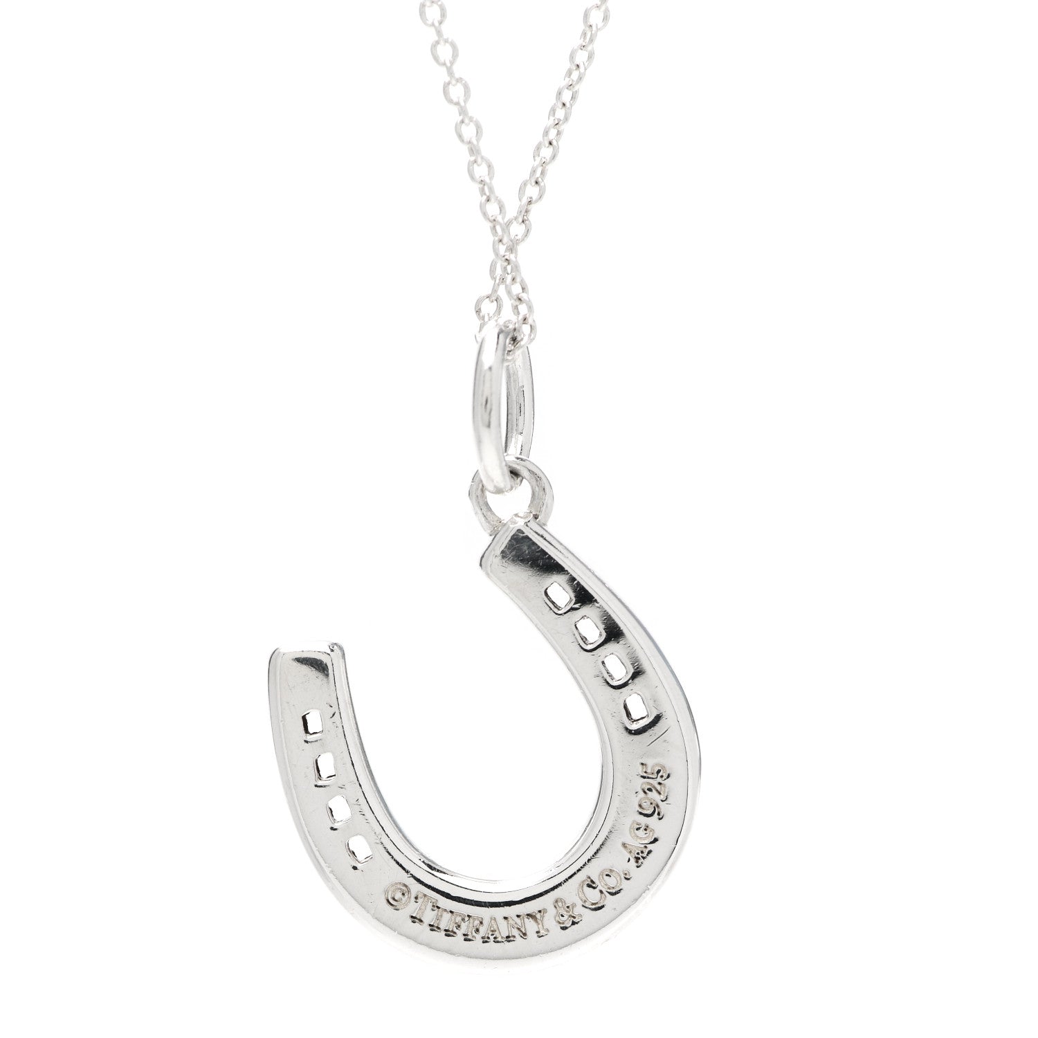Tiffany Sterling Silver Horseshoe Pendant Necklace 4 of 5