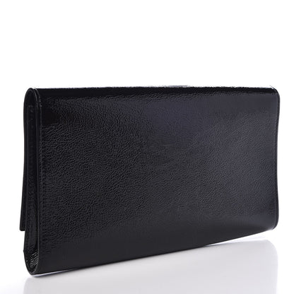 Saint Laurent Textured Patent Monogram Large Belle De Jour Clutch Black 3 of 7