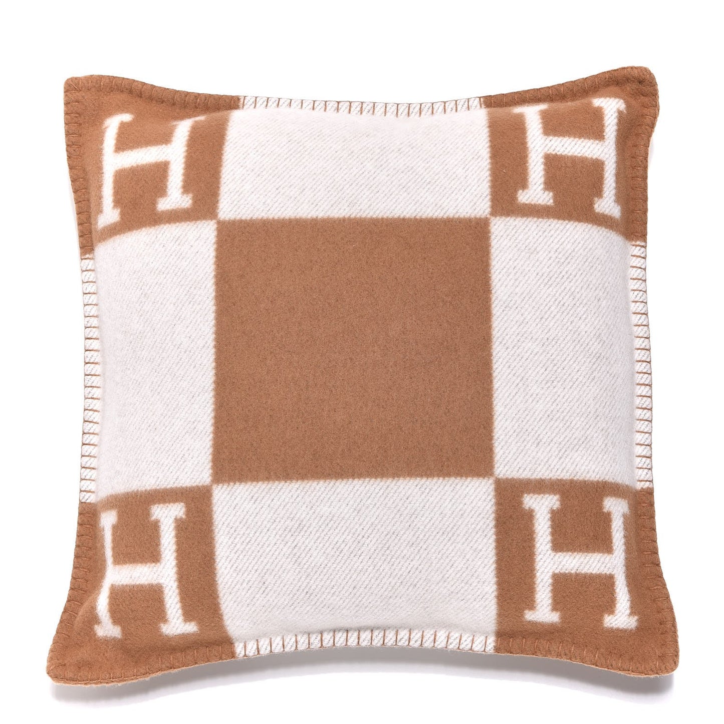 Wool Cashmere Avalon Pillow PM Ecru Camel