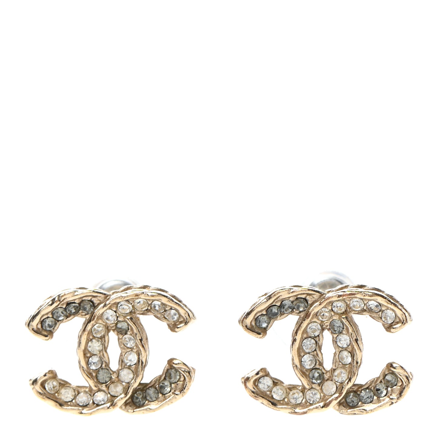 Crystal CC Rope Earrings Gold