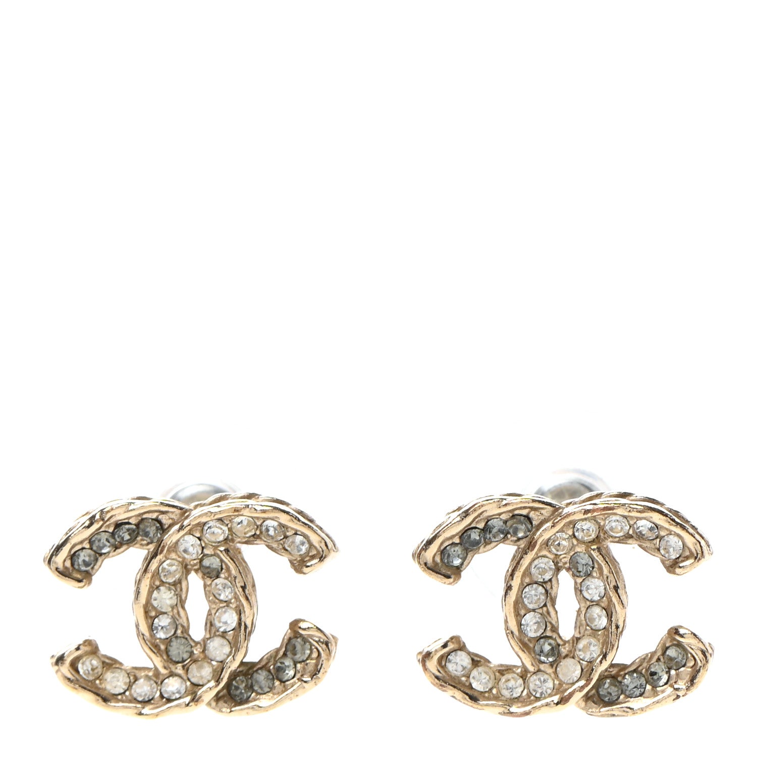 Chanel Crystal CC Rope Earrings Gold 1 of 4