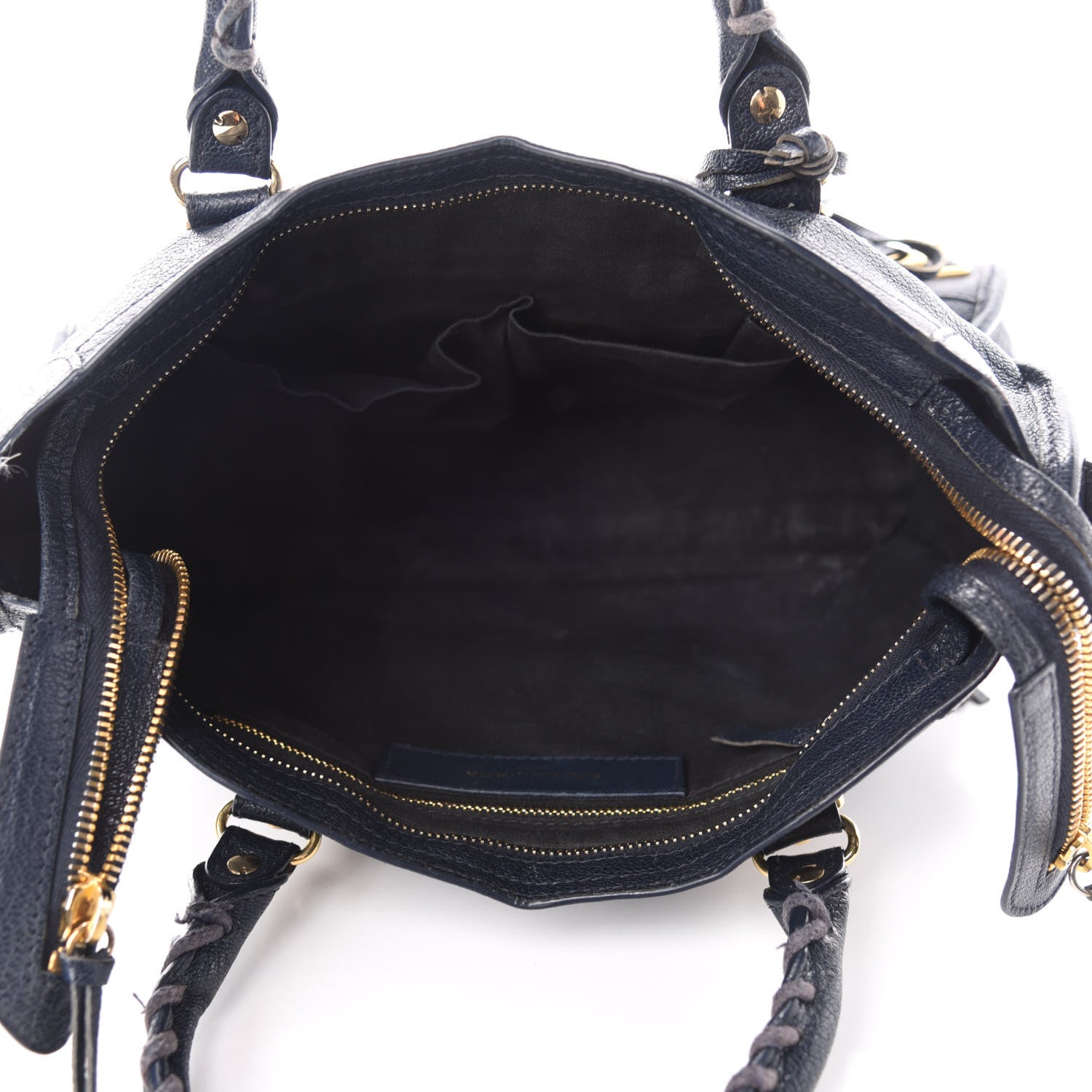 Balenciaga Chevre Gold Metallic Edge Hardware S City Bleu Nuit Dark Sea 5 of 11