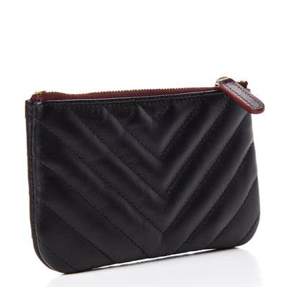 Chanel Lambskin Chevron Quilted Small Cosmetic Case Black 3 of 10