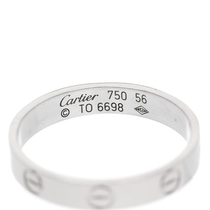 Cartier 18K White Gold 3.5mm LOVE Wedding Band Ring 56 7.5 3 of 3