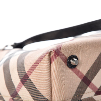 Burberry Patent Supernova Check Small Stanton Tote Black 15 of 15