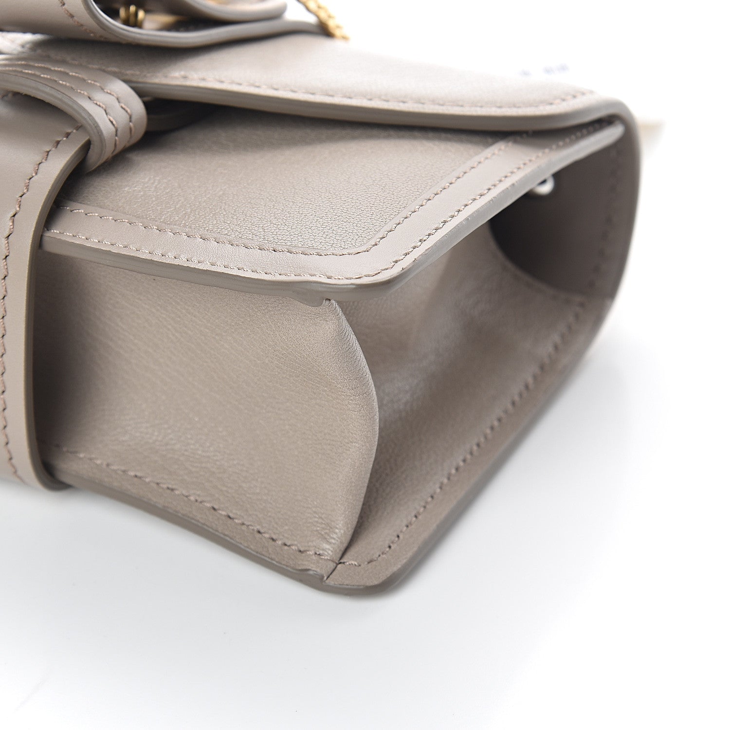 Chloe Shiny Goatskin Calfskin Mini Aby Chain Shoulder Bag Motty Grey 7 of 7