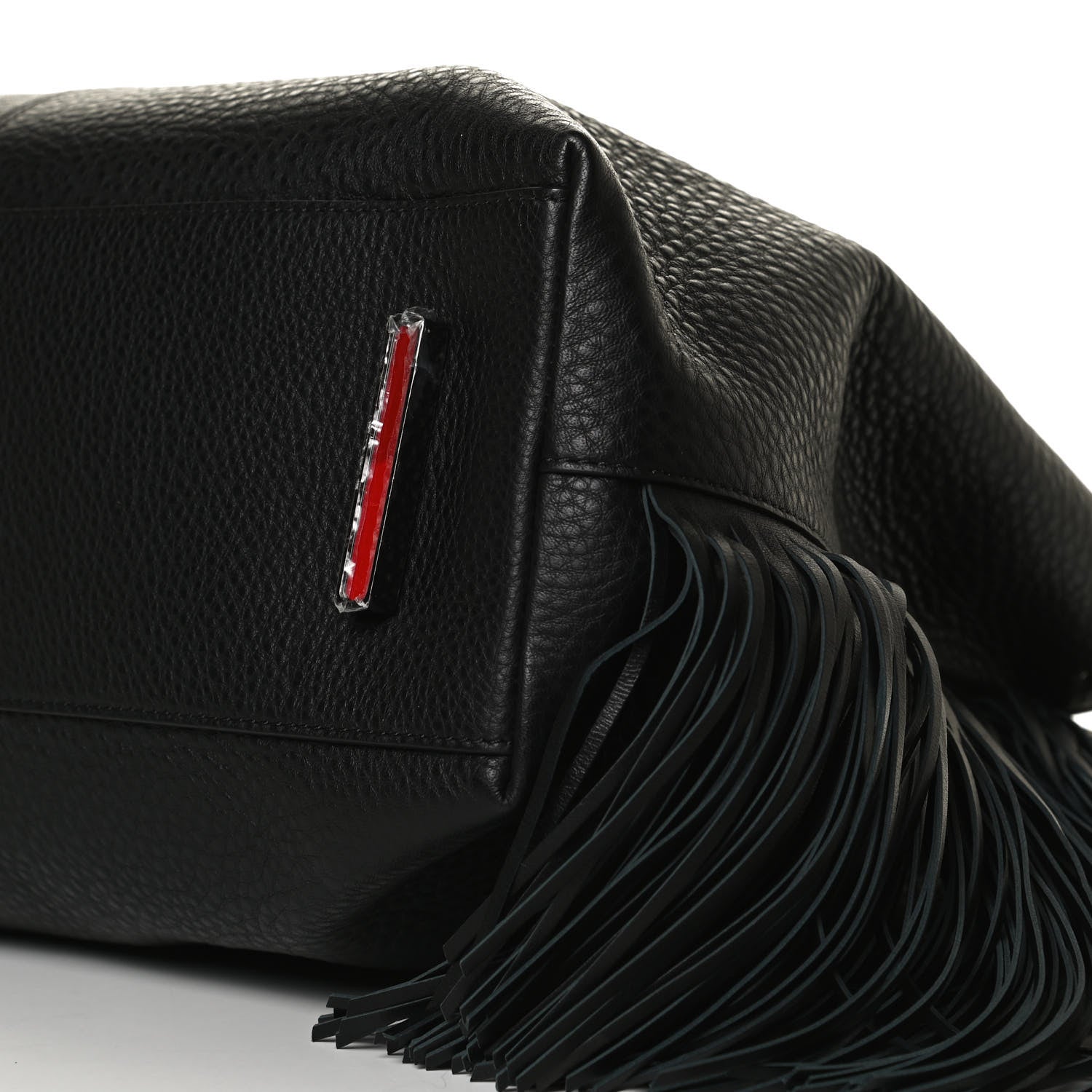 Christian Louboutin Grained Calfskin Passage Fringe Shopping Tote Black 9 of 13