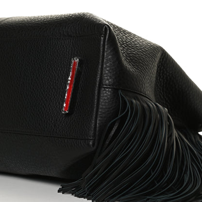 Christian Louboutin Grained Calfskin Passage Fringe Shopping Tote Black 9 of 13