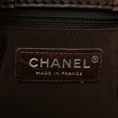 Chanel Calfskin Felt Sequin Embroidered Flap Shoulder Bag Brown 6 of 14
