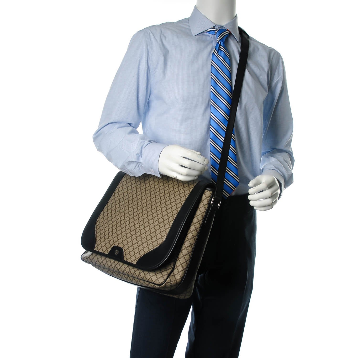 Gucci Diamante Large Flap Messenger Bag Beige Black 2 of 7