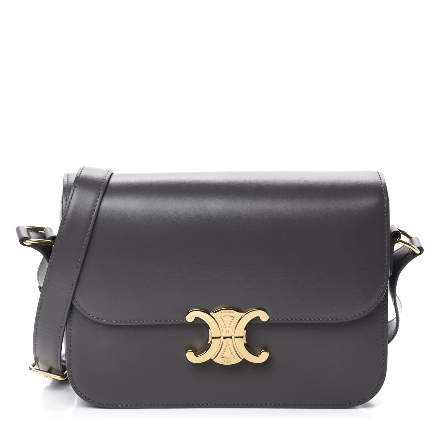 Shiny Calfskin Medium Triomphe Grey