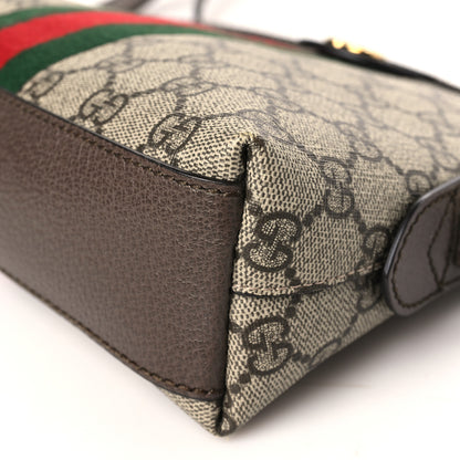 Gucci GG Supreme Monogram Textured Dollar Calfskin Web Small Ophidia Dome Shoulder Bag Beige Ebony New Acero 9 of 9