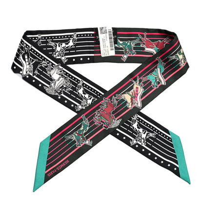 Hermes Silk Pani La Shar Pawnee Twilly Vert Fonce Rose Vif 2 of 8