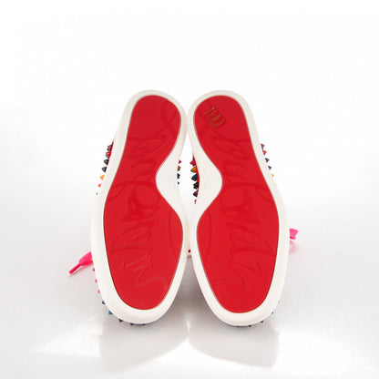 Christian Louboutin Patent Calf Spike Louis Flat Sneakers 36 Orange Multicolor 5 of 8