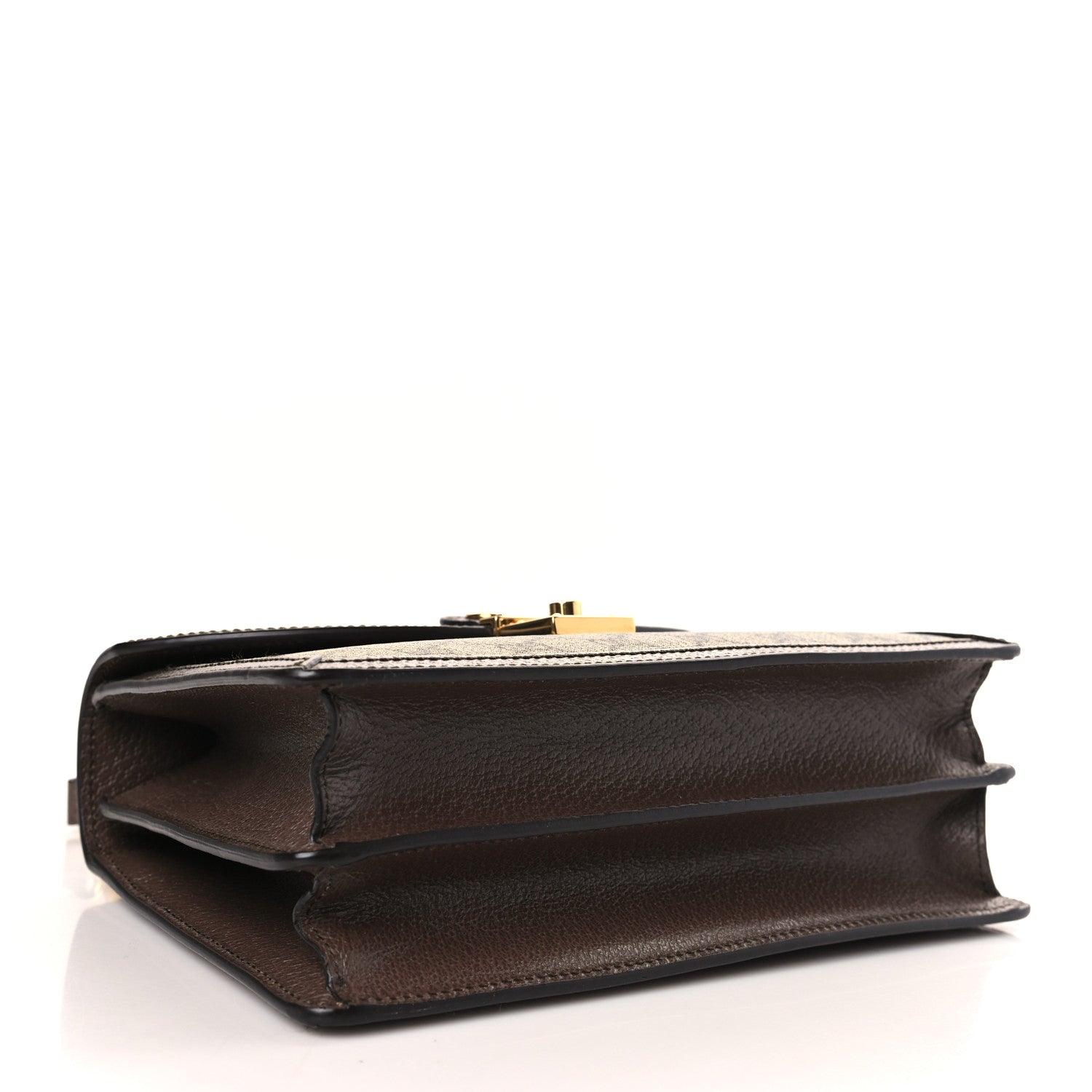 Gucci GG Supreme Monogram Textured Dollar Calfskin Web Small Ophidia Padlock Top Handle Bag Beige Ebony New Acero 4 of 9