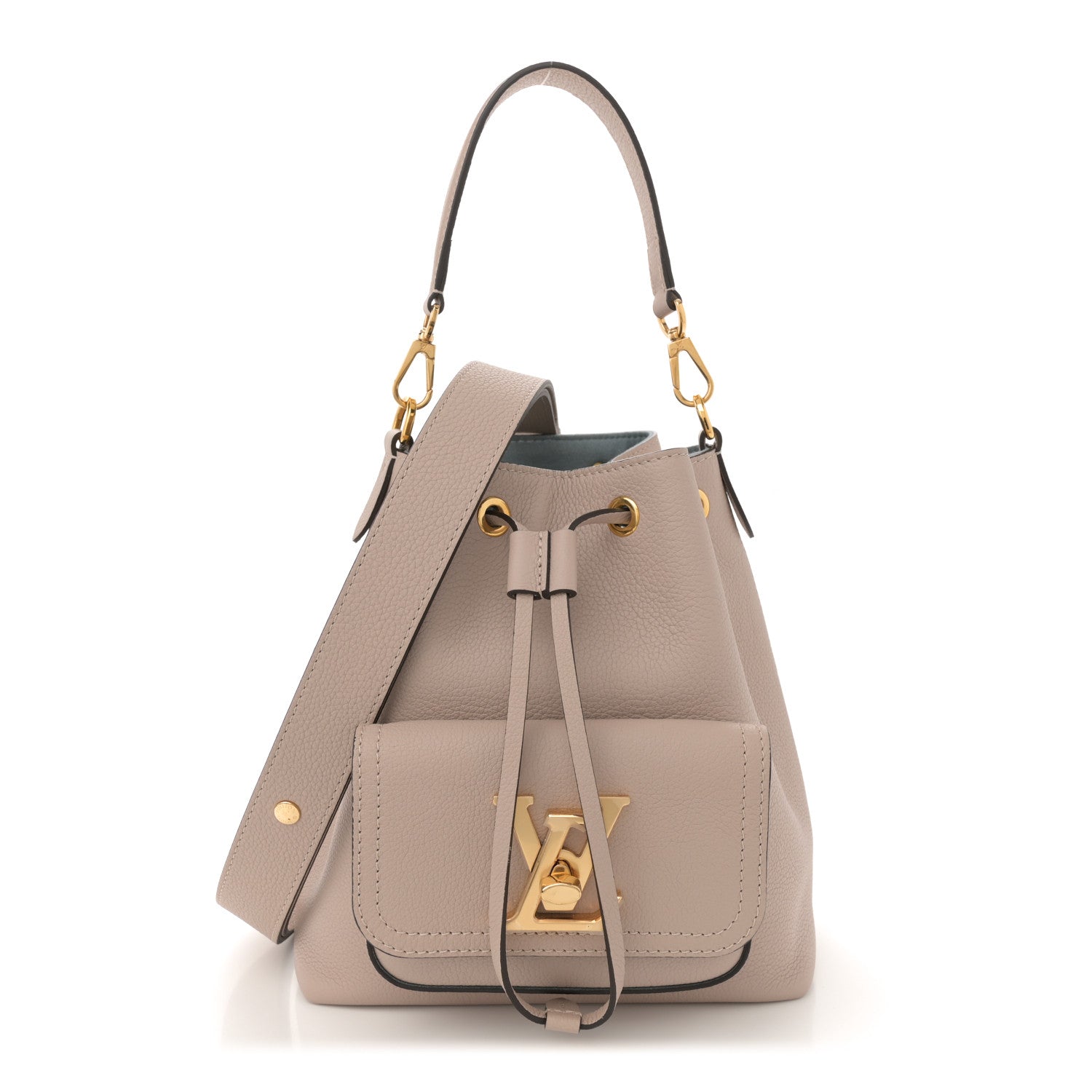 Louis Vuitton Calfskin Lockme Bucket MM Greige 1 of 9
