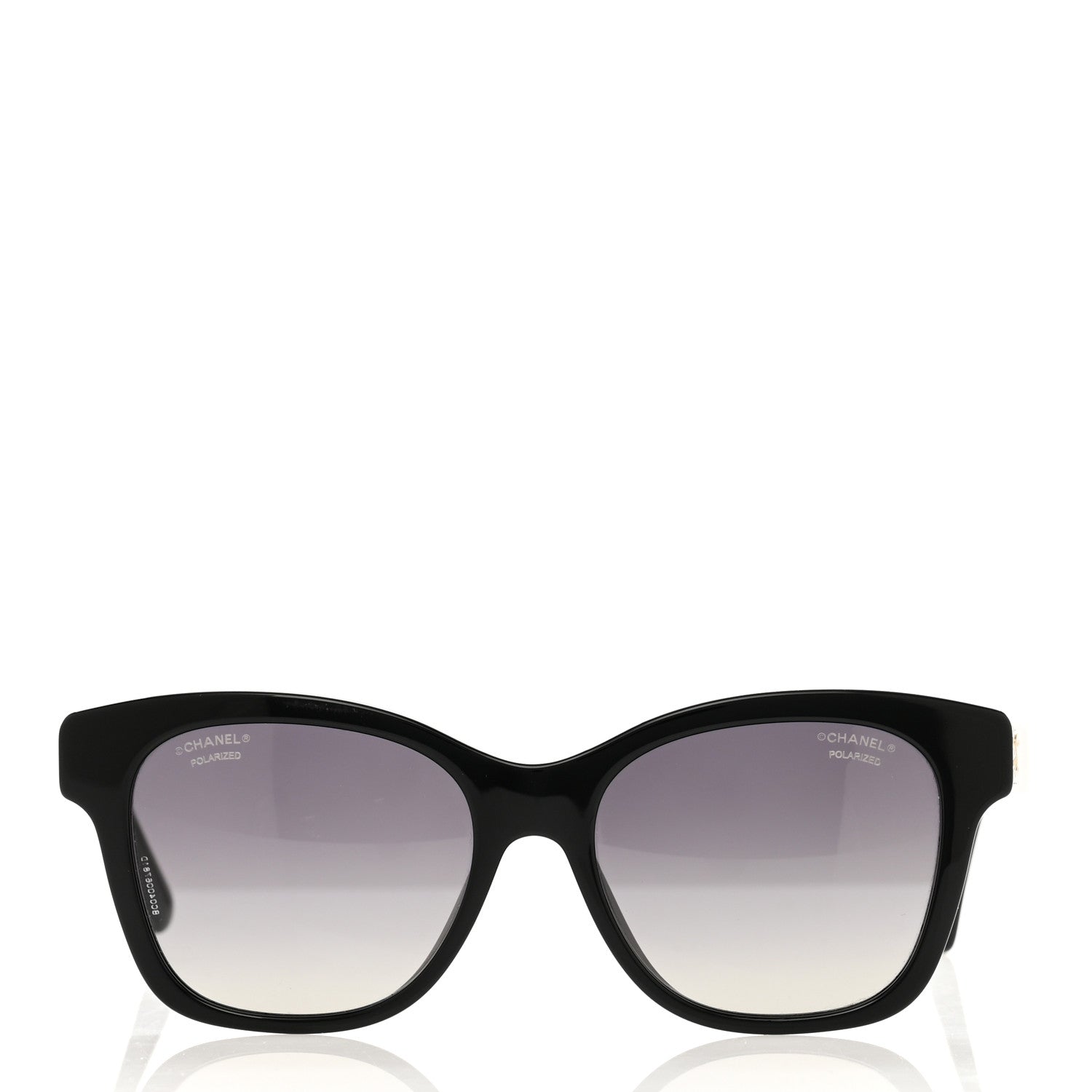 Chanel Acetate Polarized Pearl CC Square Sunglasses 5482-H Black 2 of 7