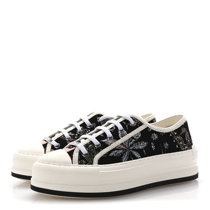 Christian Dior Canvas Jardin Botanique Embroidered Womens Walk'N'Dior Low Top Sneakers 38 Black Multicolor 4 of 10