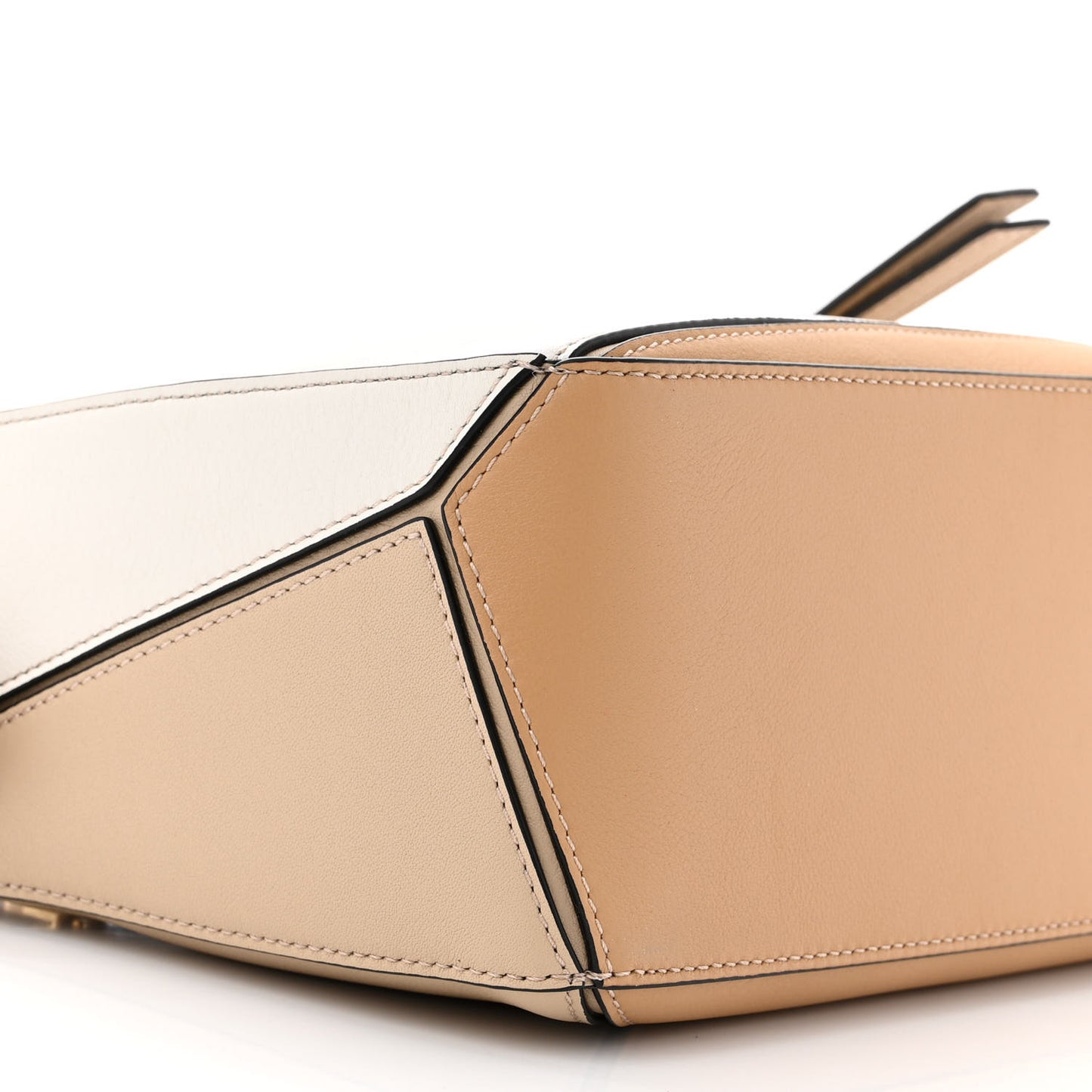 Calfskin Small Puzzle Bag Dusty Beige Soft White