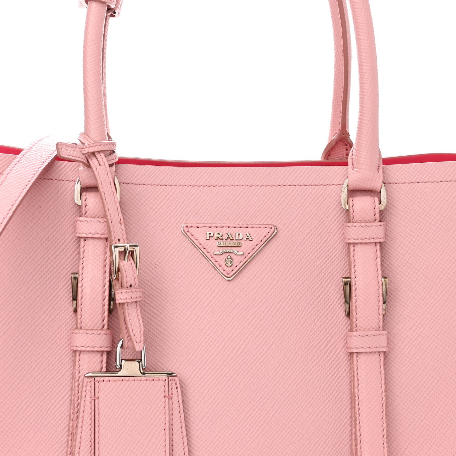 Prada Saffiano Cuir Small Double Handle Tote Pesco 9 of 16