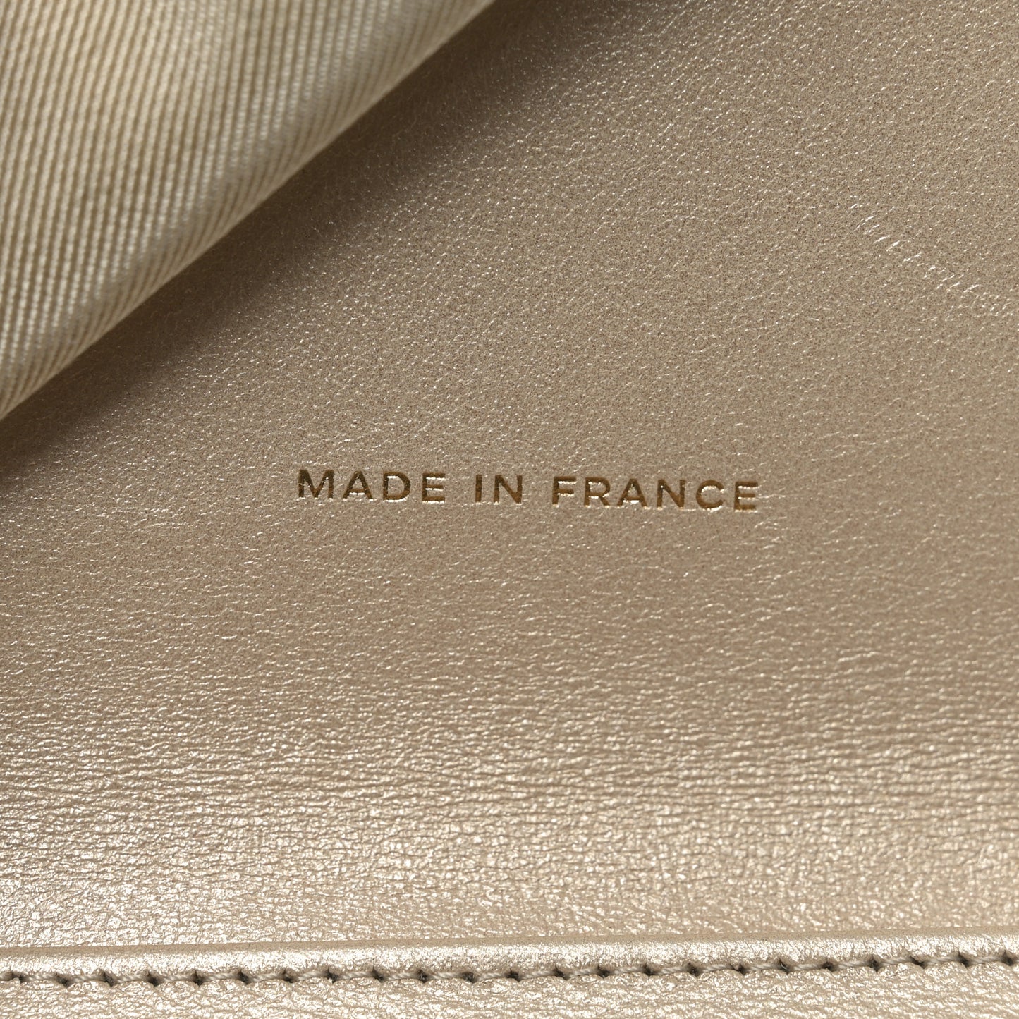 Metallic Lambskin Quilted Flap Card Holder Wallet Light Gold