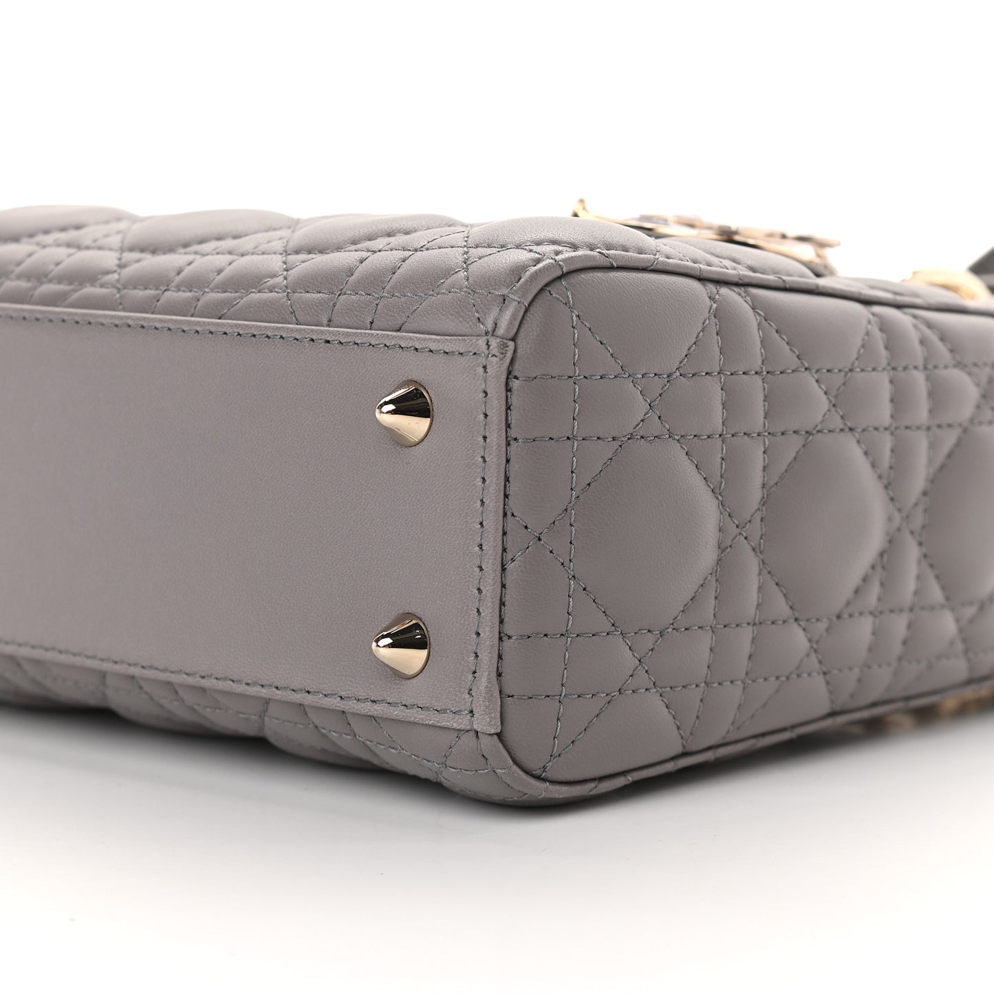 Lambskin Cannage Small My ABCDior Lady Dior Grey