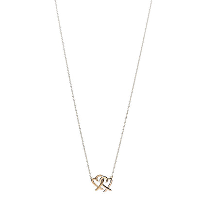 Tiffany 18K Rose Gold Paloma Picasso Loving Heart Interlocking Pendant Necklace 1 of 7