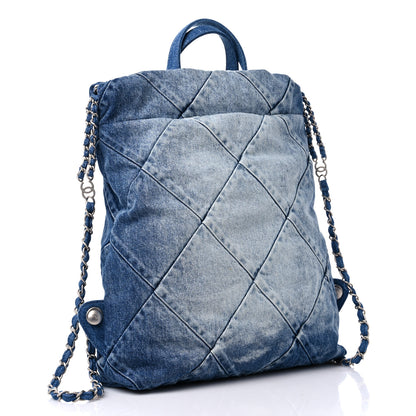 Chanel Denim Quilted Chanel 22 Backpack Blue 3 of 9