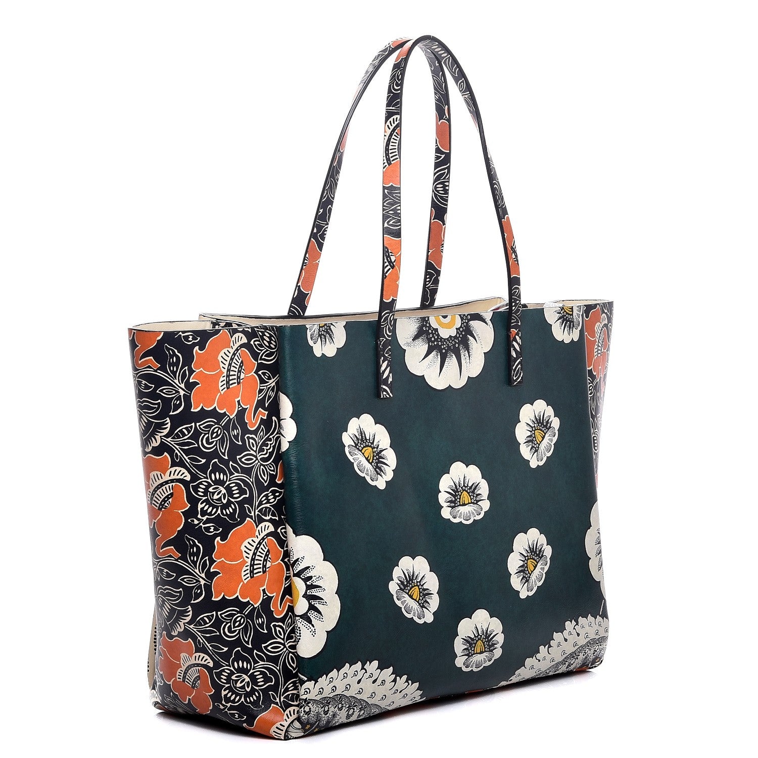Valentino Garavani Vitello Mime Covered Tote Green Raspberry 4 of 10