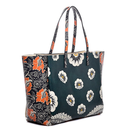 Valentino Garavani Vitello Mime Covered Tote Green Raspberry 4 of 10