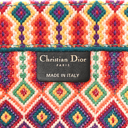 Christian Dior Canvas Embroidered Large Book Tote Orange Multicolor 8 of 9