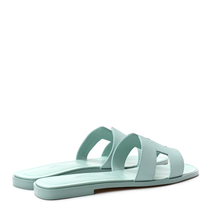 Hermes Epsom Oran Sandals 37 Vert Embrun 4 of 8