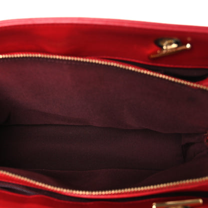 Chanel Sheepskin Quilted Small Mademoiselle Vintage Shopping Tote Red 5 of 10